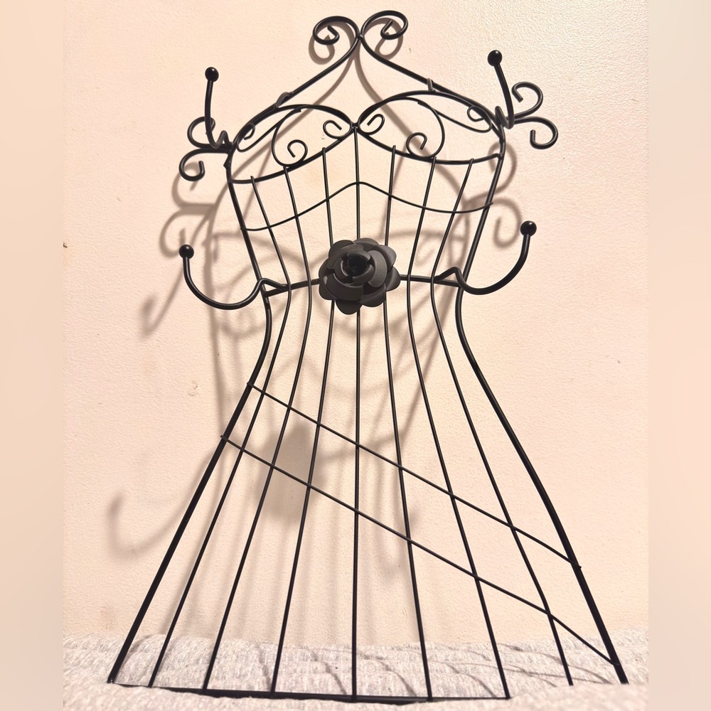 Black Iron Dress Form Wall Decor Or Jewelry Display etc.